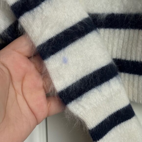 NWT J.Crew Brushed Cashmere Fitted Cardigan Sweater in Stripe - Picture 4 of 6